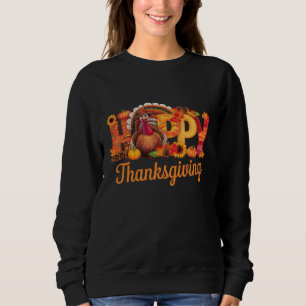 Fröhliche Truthähne zum Erntedankfest fallen Sweatshirt