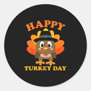 Fröhliche Truthahntagsgeschenke Süße Thanksgiving- Runder Aufkleber