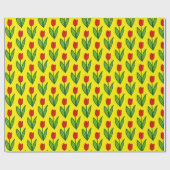 Fröhliche Tulpenbraun-Blume Geschenkpapier (Flach)