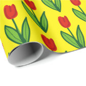 Fröhliche Tulpenbraun-Blume Geschenkpapier (Rolleneckpunkt)