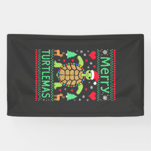 Fröhliche Turtlemas Weihnachtslichter Süße Schildk Banner