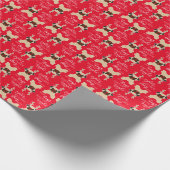 Fröhliche u. helle Mops-Ren-Weihnachtsverpackung Geschenkpapier (Ecke)