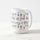 Fröhliche u. helle Weihnachtslicht-Tasse Kaffeetasse (VorderseiteRechts)