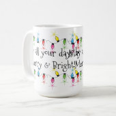 Fröhliche u. helle Weihnachtslicht-Tasse Kaffeetasse (Vorderseite Links)