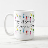 Fröhliche u. helle Weihnachtslicht-Tasse Kaffeetasse (Links)