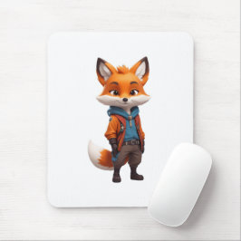 fröhliche und abenteuerliche Fox-Illustration Mousepad