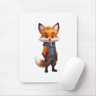 fröhliche und abenteuerliche Fox-Illustration Mousepad