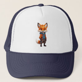 fröhliche und abenteuerliche Fox-Illustration Truckerkappe