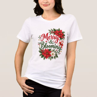 Fröhliche und blühende Weihnachtsblumen Tri-Blend Shirt