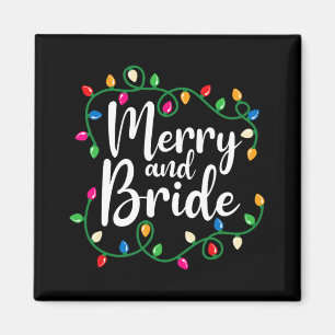 Fröhliche und Braut bekommt Lit-Weihnachtslichter Magnet