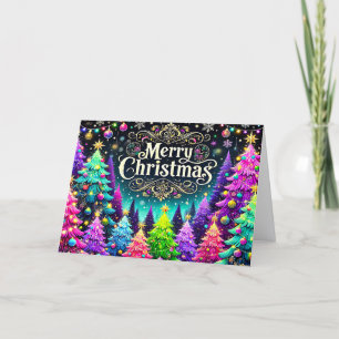 Fröhliche und bunte Weihnachtskarte Feiertagskarte