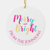 Fröhliche und farbenfrohe Weihnachten Keramik Ornament (Vorne)