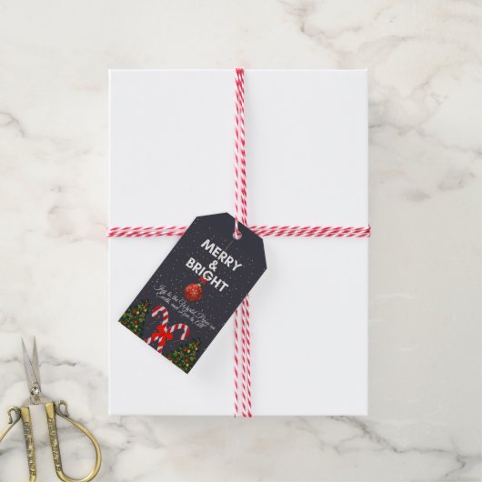 "Fröhliche und fröhliche Weihnachtskarte" Geschenkanhänger (Mit Garn)