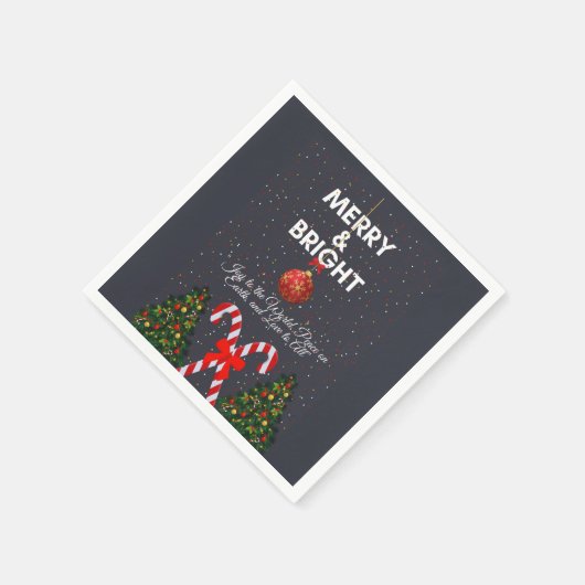 "Fröhliche und fröhliche Weihnachtskarte" Serviette (Ecke)