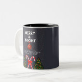 "Fröhliche und fröhliche Weihnachtskarte" Zweifarbige Tasse (Vorderseite Links)