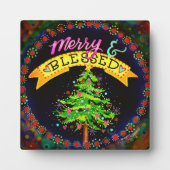 Fröhliche und gesegnete WeihnachtsbaumPlaque Fotoplatte (Vorderseite)