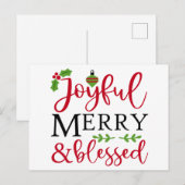 Fröhliche und gesegnete Weihnachtspostkarte Feiertagspostkarte (Vorne/Hinten)