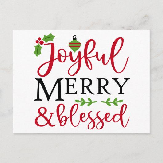 Fröhliche und gesegnete Weihnachtspostkarte Feiertagspostkarte (Vorderseite)