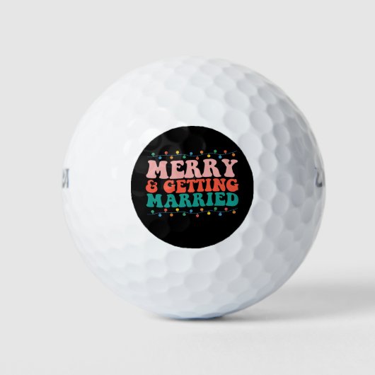 Fröhliche und heiratsfähige Weihnachtsfeier Golfball (Vorderseite)