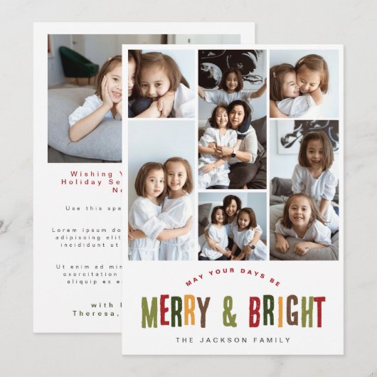 Fröhliche und helle 6 Fotos Weihnachten (Vorne/Hinten)