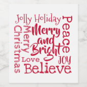 Fröhliche und helle andere frohe Weihnachten Redew Weinetikett (Einzelnes Label)