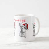 Fröhliche und helle anpassbare Lama-Spaß Weihnacht Kaffeetasse (VorderseiteRechts)