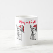 Fröhliche und helle anpassbare Lama-Spaß Weihnacht Kaffeetasse (Mittel)