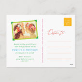 Fröhliche und helle Blume Weihnachtsbaum Feiertagspostkarte (Rückseite)