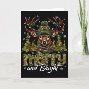 Fröhliche und helle Camo-Hirschjagd-Jäger-Weihnach Karte