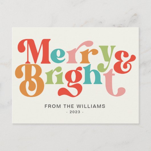 Fröhliche und helle Farben Retro Vibes Weihnachten (Vorderseite)