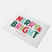 Fröhliche und helle farbenfrohe Weihnachtsmatte Fußmatte (Schrägansicht)