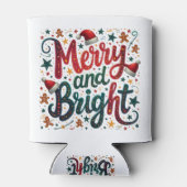 Fröhliche und helle, festliche Retro-Typografie Dosenkühler (Rückseite)