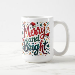 Fröhliche und helle, festliche Retro-Typografie Kaffeetasse