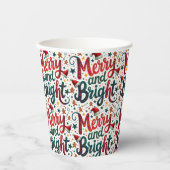 Fröhliche und helle, festliche Retro-Typografie Pappbecher (Vorderseite)