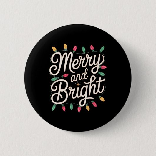 Fröhliche und helle, gemütliche Weihnachtsleuchten Button (Vorderseite)