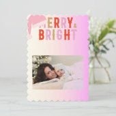 fröhliche und helle Grußkarte Weihnachten Save The Date (Stehend Vorderseite)