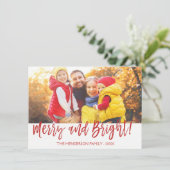 Fröhliche und helle Handmit buchstaben Feiertagskarte (Stehend Vorderseite)