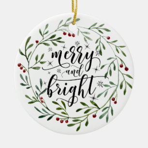 Fröhliche und helle Keramik-Weihnachtsbaumdekorati Keramik Ornament