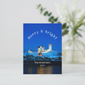 Fröhliche und helle Leuchttürme Weihnachten (Stehend Vorderseite)