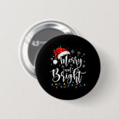 Fröhliche und helle Lichter Red Weihnachtsmannmütz Button (Vorne & Hinten)