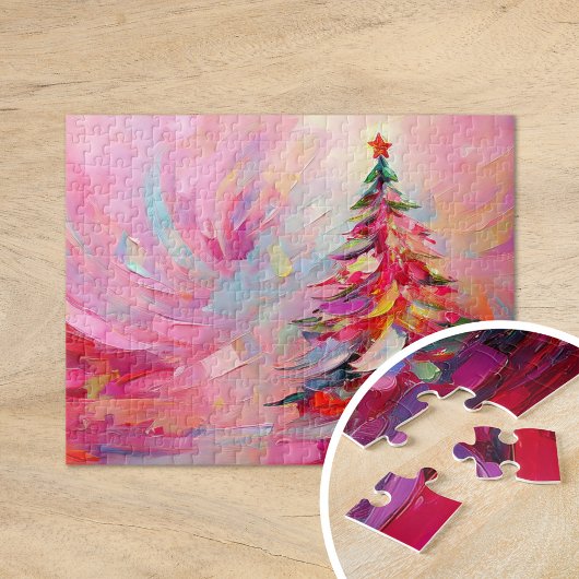 Fröhliche und helle Moderne Abstrakte Weihnachtsba Puzzle