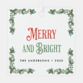 Fröhliche und helle moderne, elegante Weihnachtsfe Ornament Aus Metall (Rückseite)