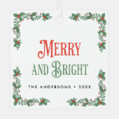 Fröhliche und helle moderne, elegante Weihnachtsfe Ornament Aus Metall (Vorderseite)