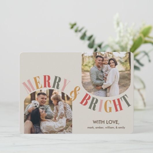 Fröhliche und helle Moderne Foto Weihnachten (Stehend Vorderseite)