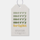 Fröhliche und helle Moderne Minimal Gold Weihnacht Geschenkanhänger (Vorderseite)