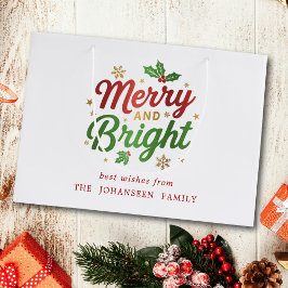 Fröhliche und helle Moderne Retro Festliche Weihna Große Geschenktüte