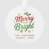 Fröhliche und helle Moderne Retro Weihnachtstypogr Ornament (Vorderseite)