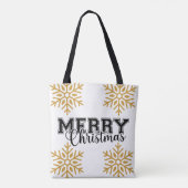 Fröhliche und helle Moderne Rot Frohe Weihnachtsge Tasche (Rückseite)