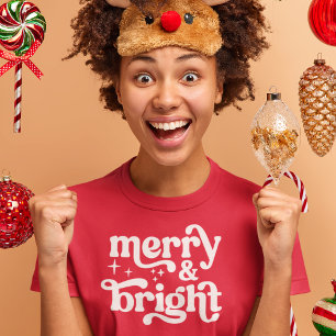 Fröhliche und helle Moderne Rote Weihnachtsfrauen T-Shirt