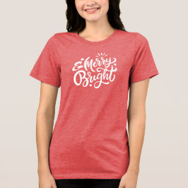 Fröhliche und helle Moderne Rote Weihnachtsfrauen Tri-Blend Shirt